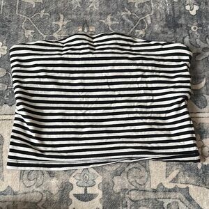 Black and White Striped Tube Top